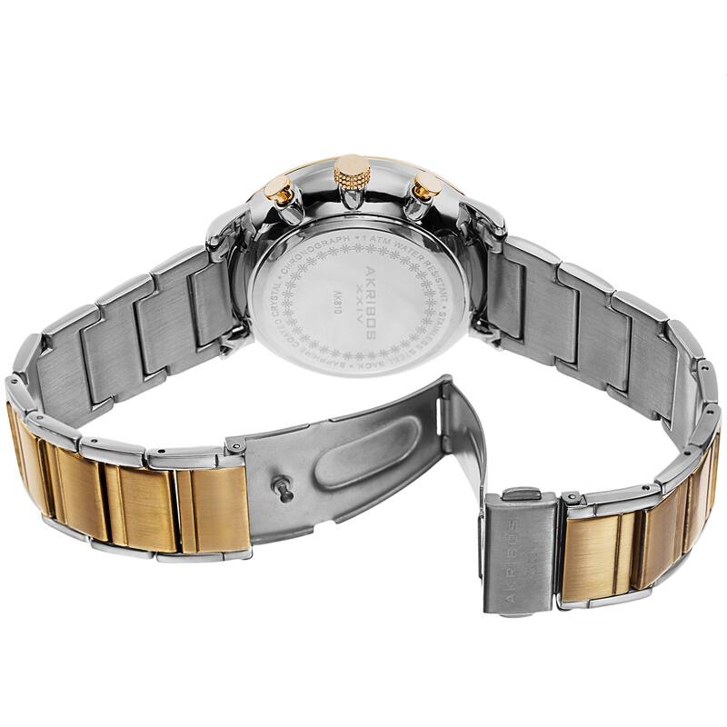 Akribos XXIV Men's Quartz Chronograph Stainless Steel Two-Tone Bracelet Watch