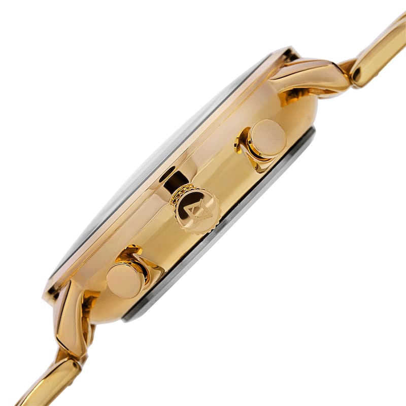 Akribos XXIV Men's Quartz Chronograph Stainless Steel Gold-Tone Bracelet Watch