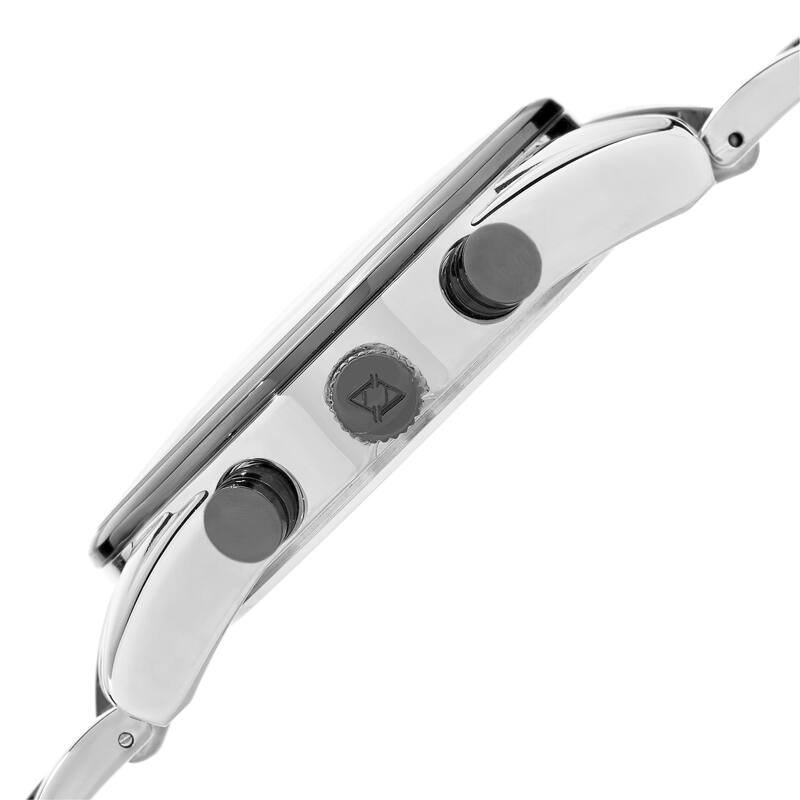 Akribos XXIV Men's Swiss Quartz Dual-Time Multifunction Stainless Steel Two-Tone Bracelet Watch