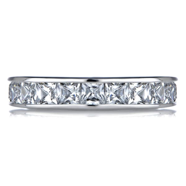 Sterling Silver Channel Set Cubic Zirconia Eternity Ring