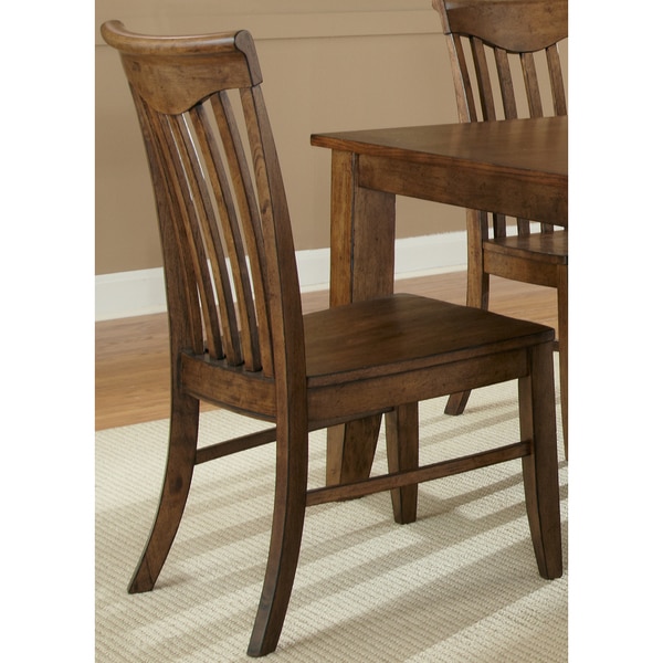 Intercon Cambridge Solid Oak Slat back Rustic Side Chairs (Set of 2)