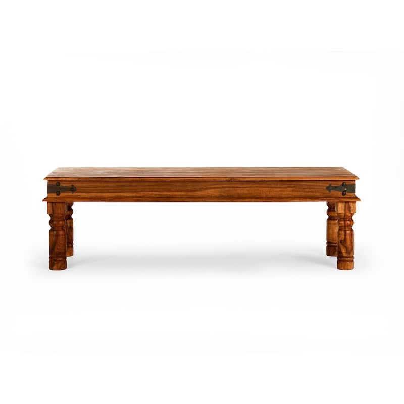 Handmade Thakat Rustic Bench (India) - 60" x 16" x 18"