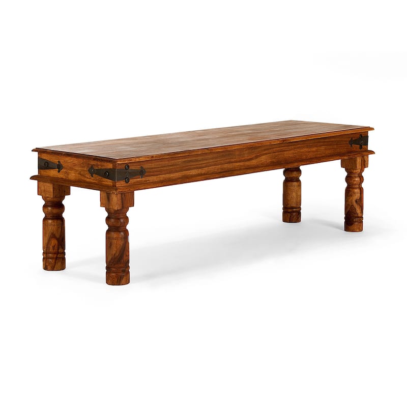 Handmade Thakat Rustic Bench (India) - 60" x 16" x 18"