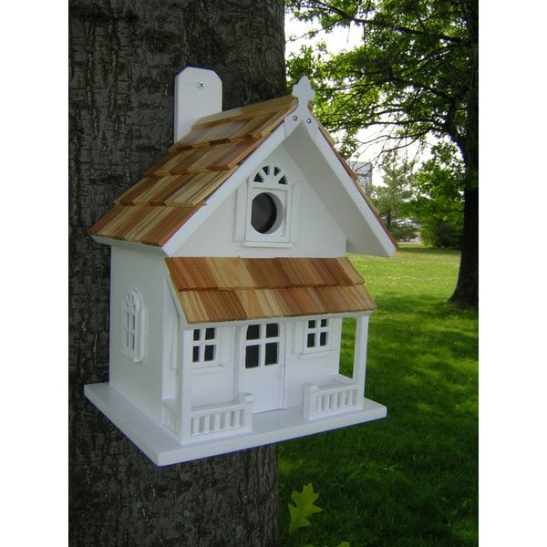 Shop Victorian Cottage White Bird House Free Shipping Today 10030214