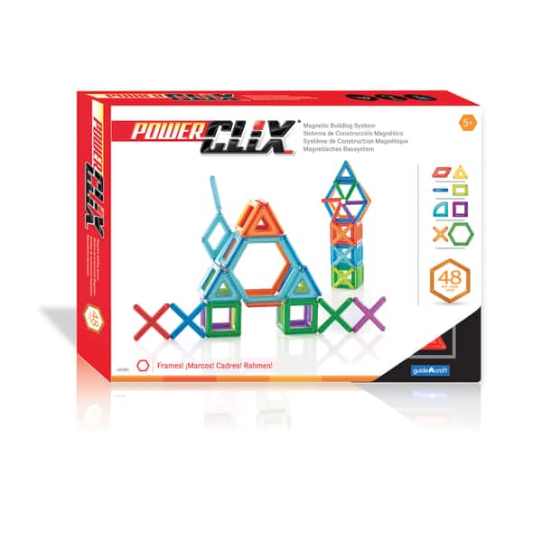 slide 2 of 7, Guidecraft PowerClix Frames 48-piece Building Set