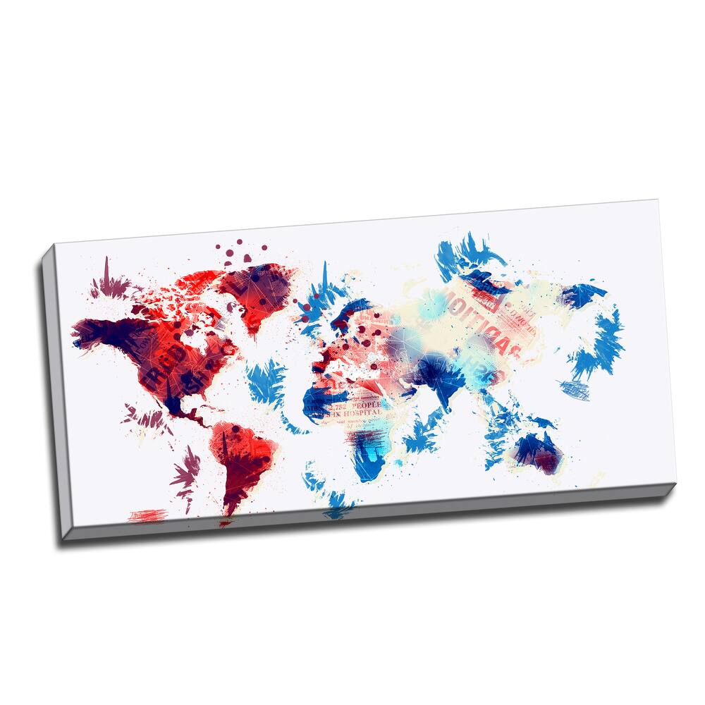 Design Art "Red and Blue" Map Canvas Art Print Bed Bath & Beyond