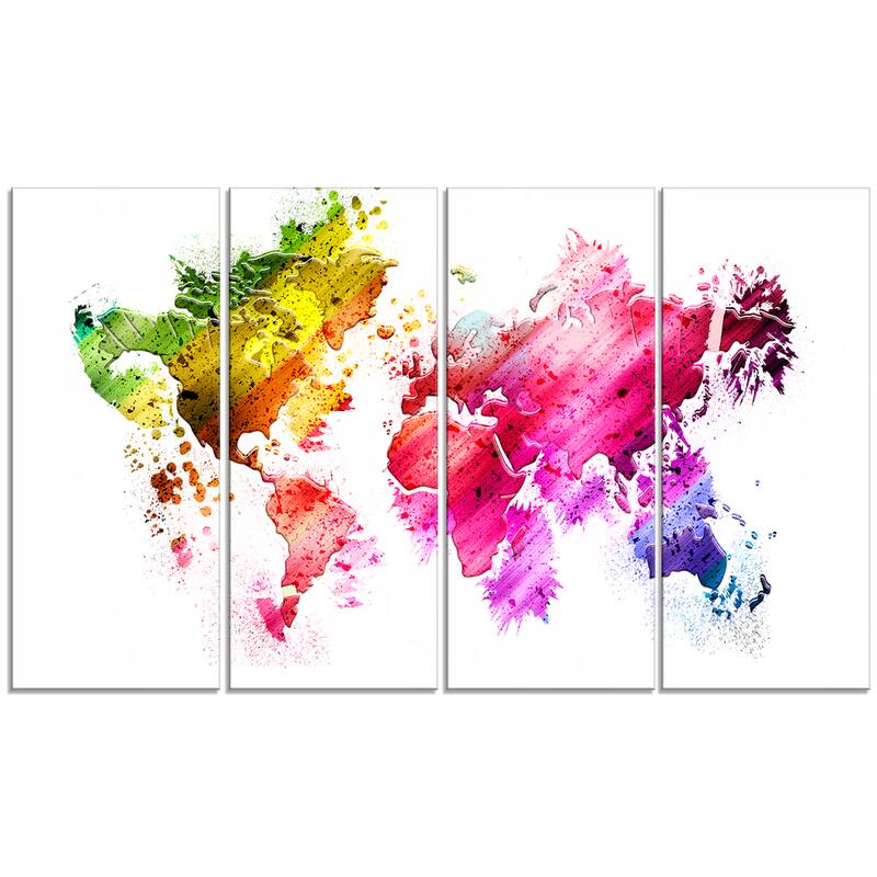 Design Art "Colors of the World" Map Canvas Art Print