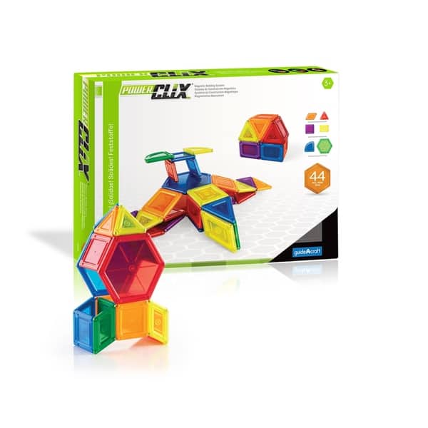 slide 2 of 15, Guidecraft PowerClix Solids 44-piece Building Set