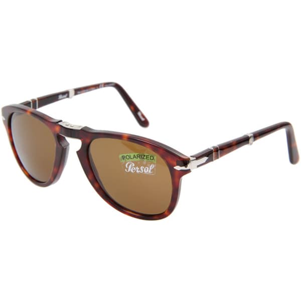 Persol Mens Steve McQueen 24/57 Havana Foldable Plastic Polarized