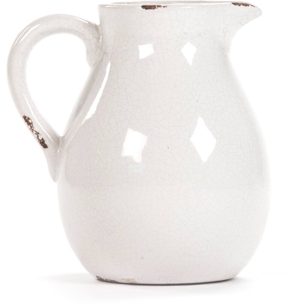 Victorian White Crackled Ceramic Pitcher