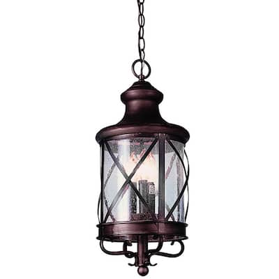 Chandler Rubbed Oil Bronze 3-light Hanging Lantern