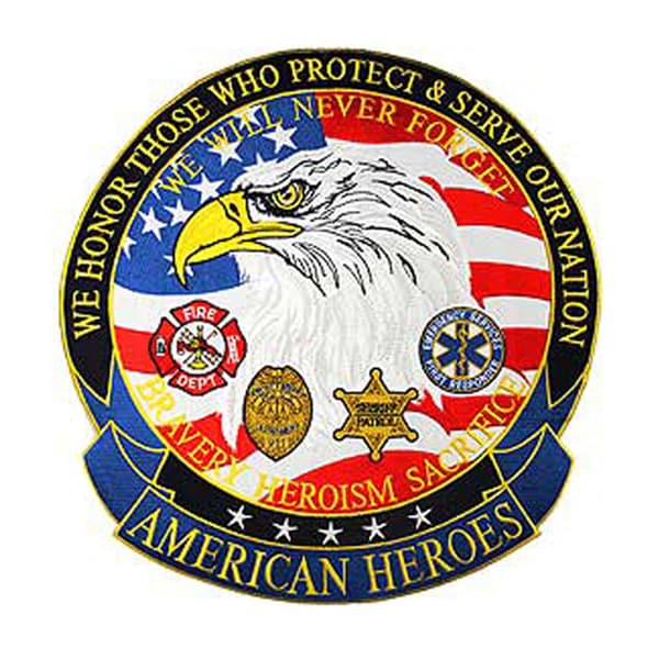 U.S. American Heroes 5-inch Medium Embroidered Patch