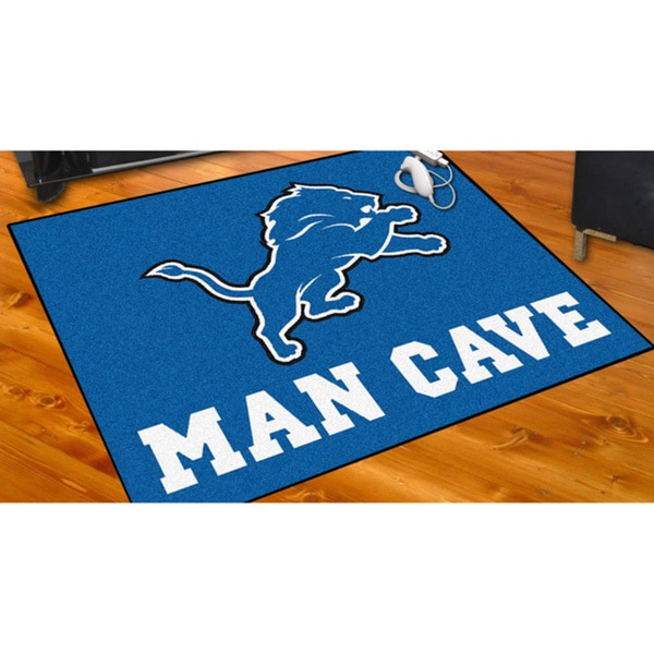 Fanmats Detroit Lions Black Nylon Man Cave Allstar Rug (2'8 x 3'8)