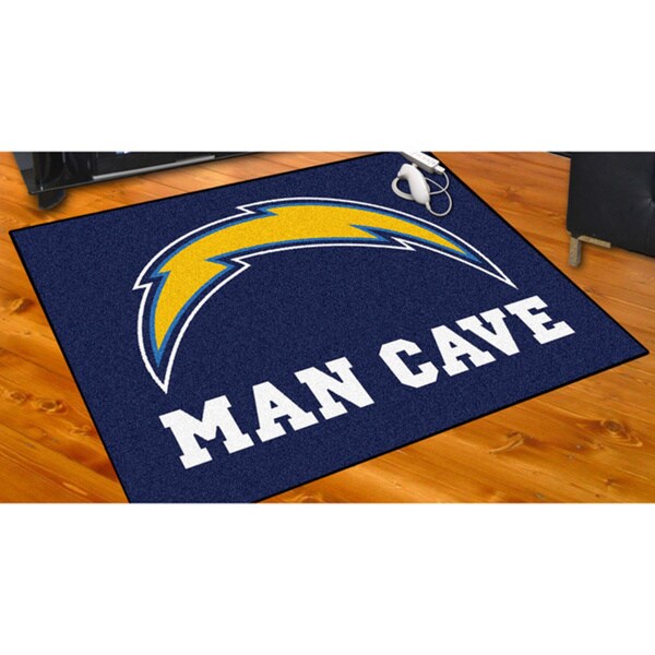 Shop Fanmats San Diego Chargers Blue Nylon Man Cave Allstar Rug (2'8 x
