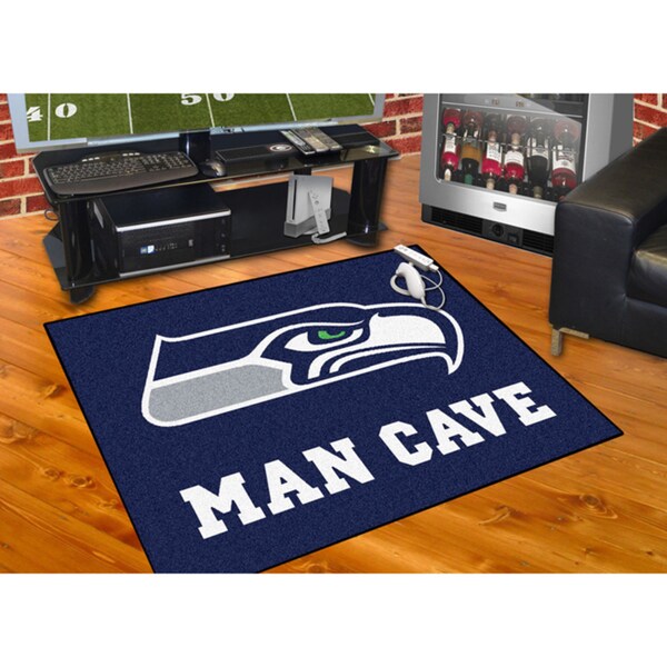 Fanmats Seattle Seahawks Blue Nylon Man Cave Allstar Rug (2'8 x 3'8)