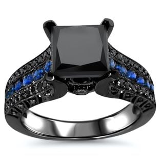 noori 14k black gold 2ct tdw certified black diamond and blue sapphire engagement ring free shipping today overstockcom 17177008 - Black And Blue Wedding Rings noori 14k black gold 2ct tdw certified black diamond and blue sapphire engagement ring free shipping today overstockcom 17177008 - Black And Blue Wedding Rings