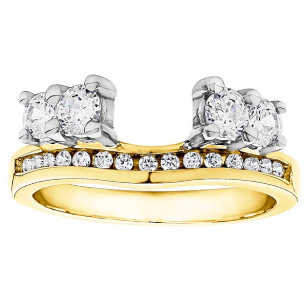 10k Gold 1/3ct TDW Diamond Solitaire Anniversary Ring Wrap Enhancer (G