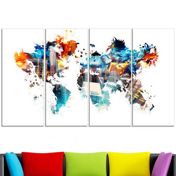 Shop Design Art Color My World Map Canvas Art Print Overstock