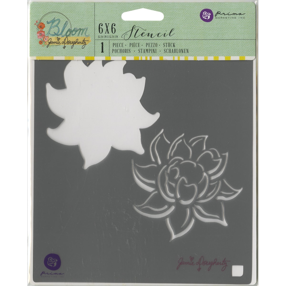 Jamie Doughtery Bloom Stencil 6X6 Lotus   17179295  