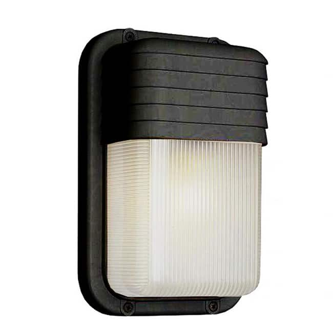 Cambridge 1-Light Black 6.5 in. Outdoor Flush Mount with Clear Polycarbonate