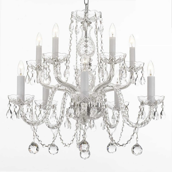 Gallery Crystal 10 light Chandelier with Faceted 40mm Crystal Balls