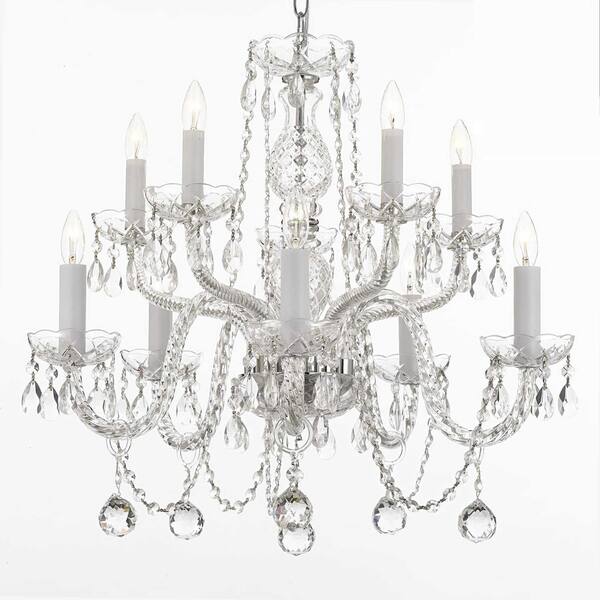 slide 1 of 1, Gallery Crystal 10-light Chandelier with Faceted 40mm Crystal Balls