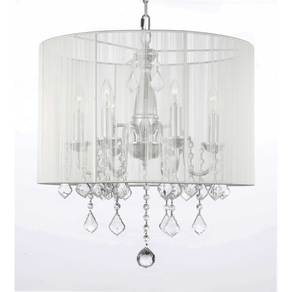 Shop Contemporary 6light Chandelier with Crystals and Large White