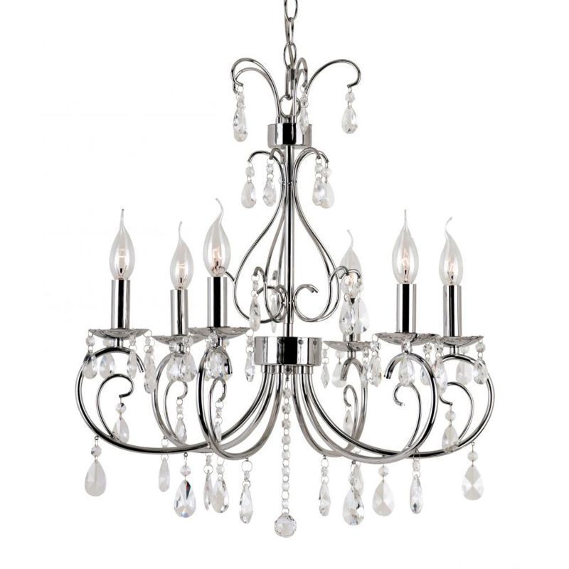 Cambridge 6-Light Polished Chrome 22.5 in. Chandelier (22.5 in. Polished Chrome 6-Light Chandelier) - Chandeliers For Bedrooms by Overstock.com