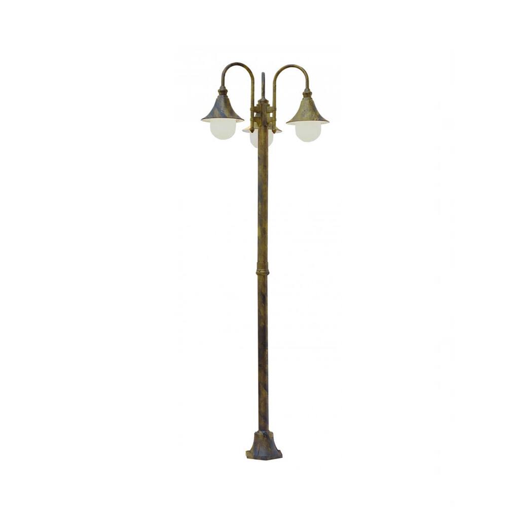 Cambridge 3-Light Black Gold 23 in. Lamp Post with Opal Polycarbonate