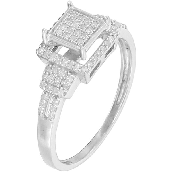 3 Diamond Promise Ring in Sterling Silver 1//20 cttw, G-H,I2-I3 Size-9.75