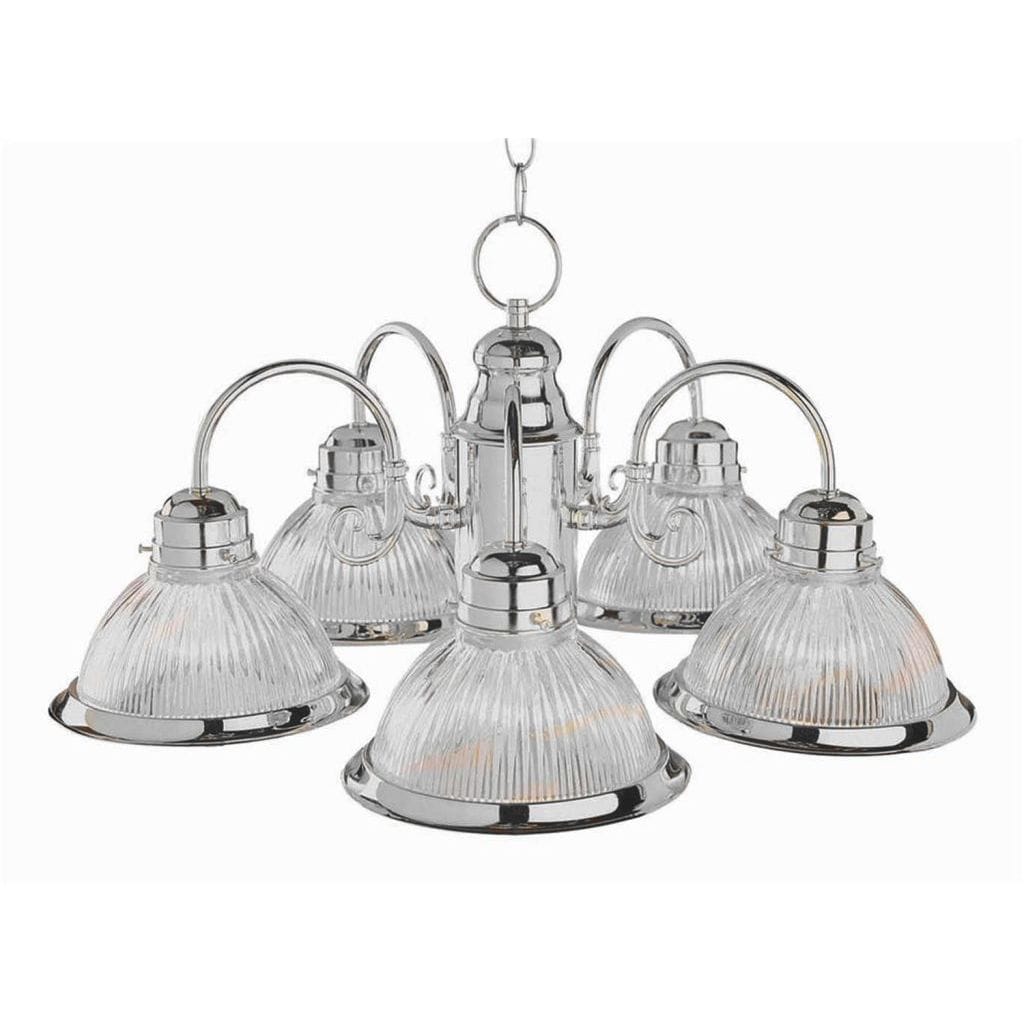 Cambridge 5-Light Brushed Nickel 23 in. Chandelier with Frosted Glass (23 in. Brushed Nickel 5-Light Chandelier) - Chandeliers For Bedrooms by Overstock.com