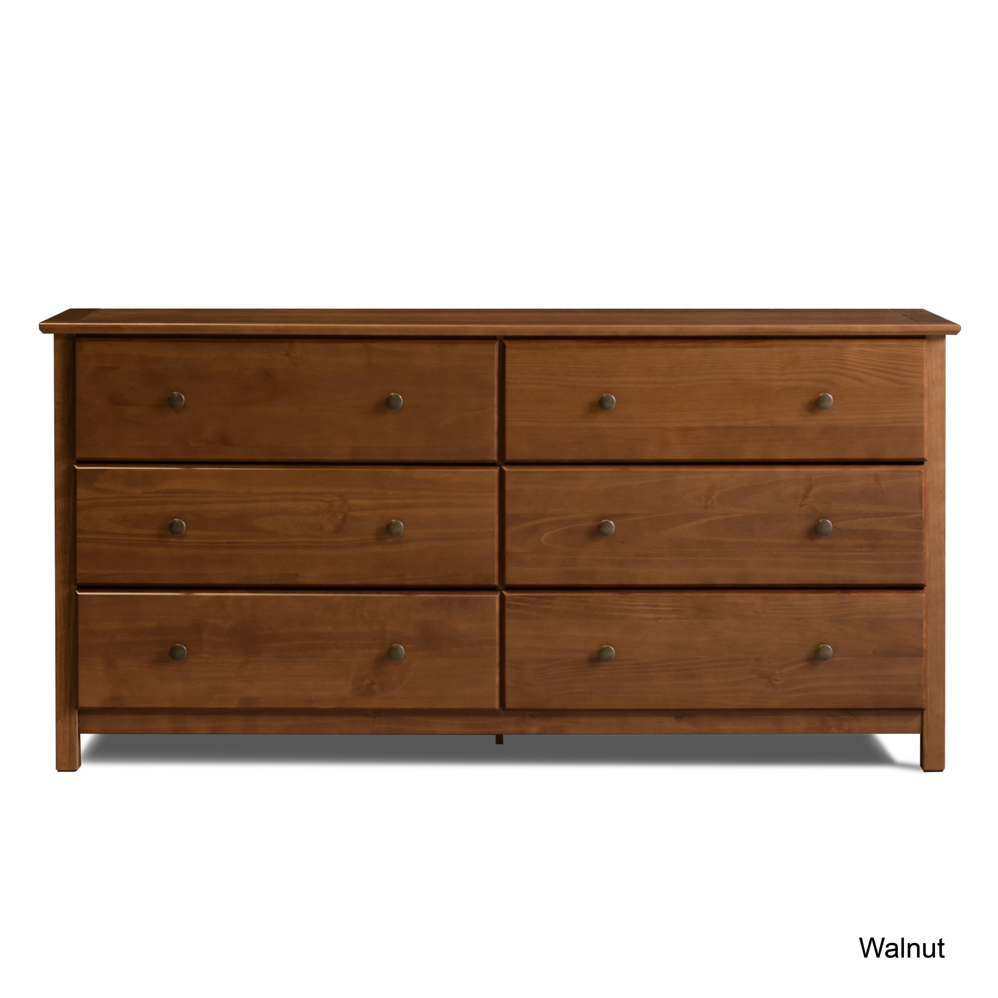 Grain Wood Furniture Shaker 6 drawer Solid Wood Dresser