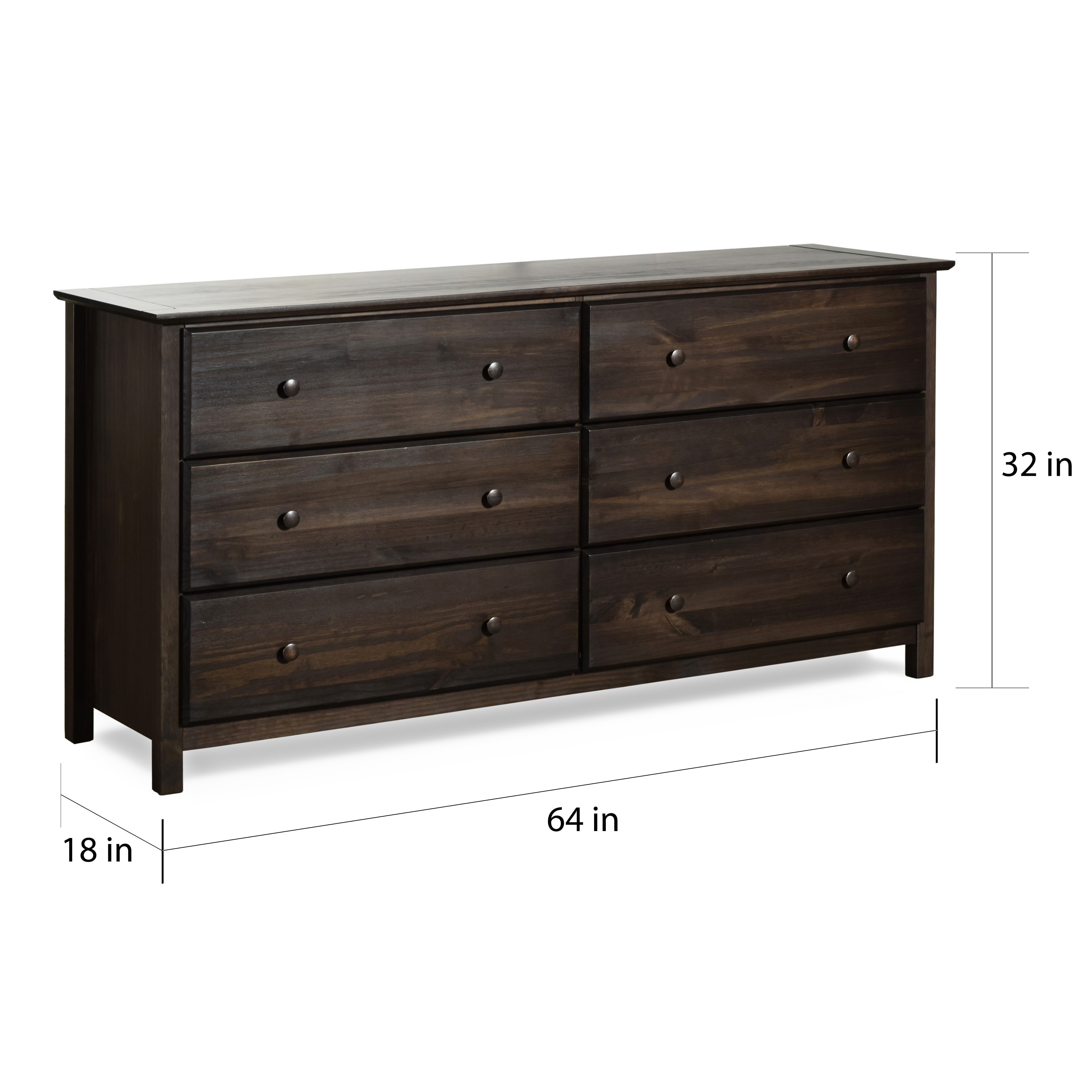 Shop Grain Wood Furniture Shaker 6 Drawer Solid Wood Dresser