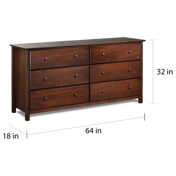 Grain Wood Furniture Shaker 6 Drawer Dresser Solid Grain Wood Furniture Shaker 6 Drawer Dresser Solid