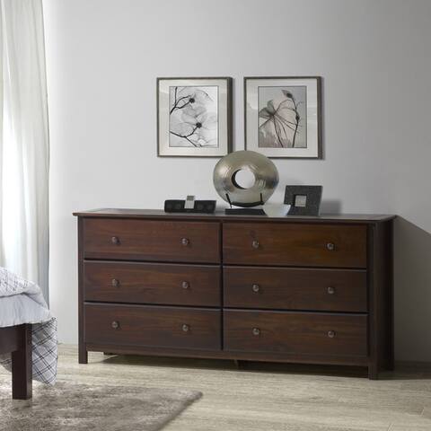 Grain Wood Furniture Shaker 6 Drawer Dresser Solid Wood Cherry