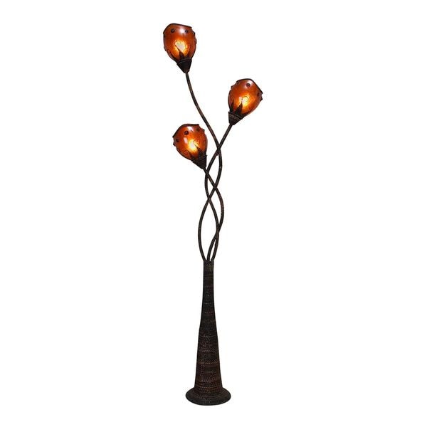 Metal and Abaca Decorative Floor Lamp   17180374  