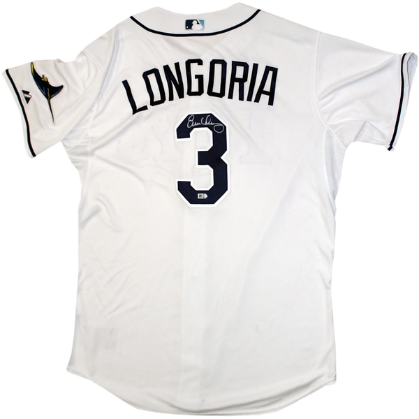 Evan Longoria Rays Authentic White Cool Base Jersey (MLB Auth