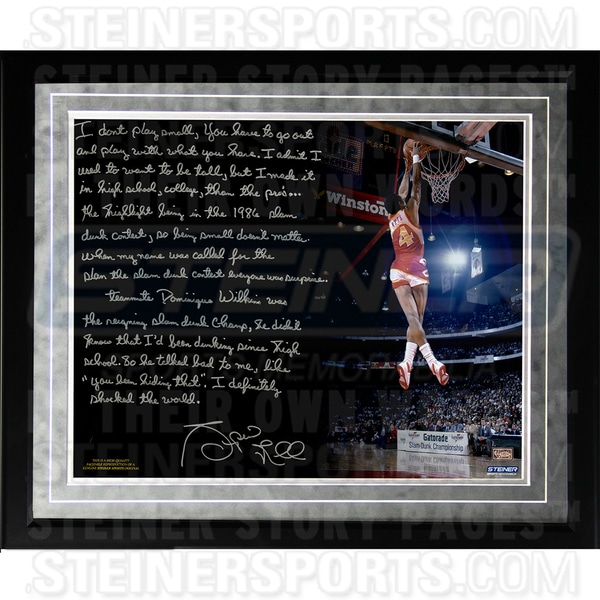 Shop Spud Webb Facsimile Slam Dunk Contest Framed Metallic 16x20