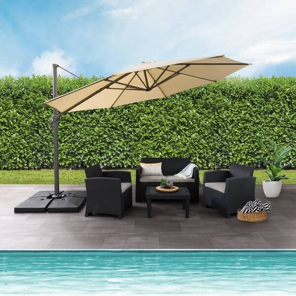 Shop Black Friday Deals On Corliving 11 5ft Uv Resistant Deluxe Offset Patio Umbrella Overstock 10035572