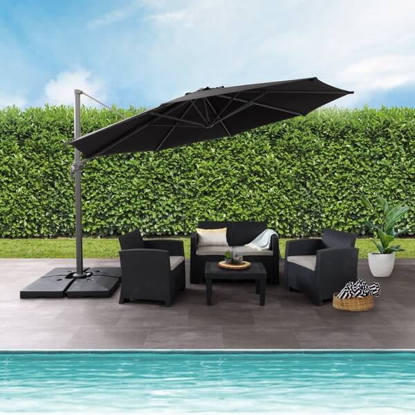 Shop Black Friday Deals On Corliving 11 5ft Uv Resistant Deluxe Offset Patio Umbrella Overstock 10035572