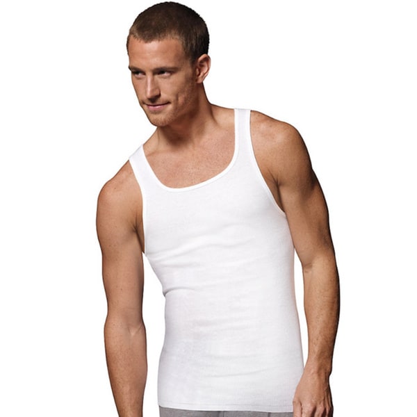 Shop Hanes Men's Tagless ComfortSoft White A-Shirt (Pack of 6) - Free ...