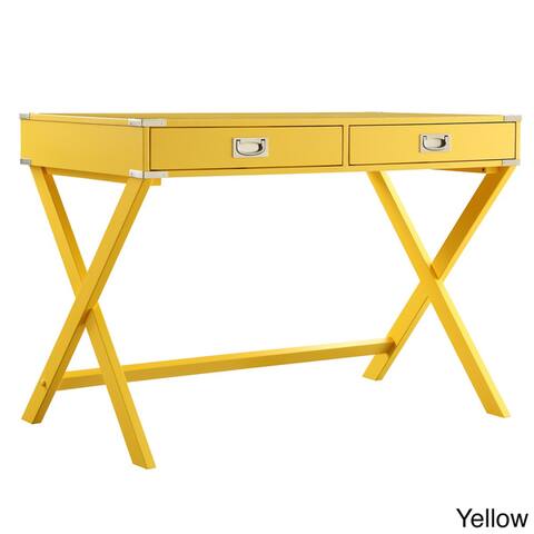 Kenton X Base Wood Accent Campaign Writing Desk iNSPIRE Q Modern