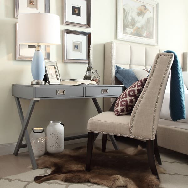 Kenton X Base Wood Accent Campaign Writing Desk iNSPIRE Q Modern (As Is