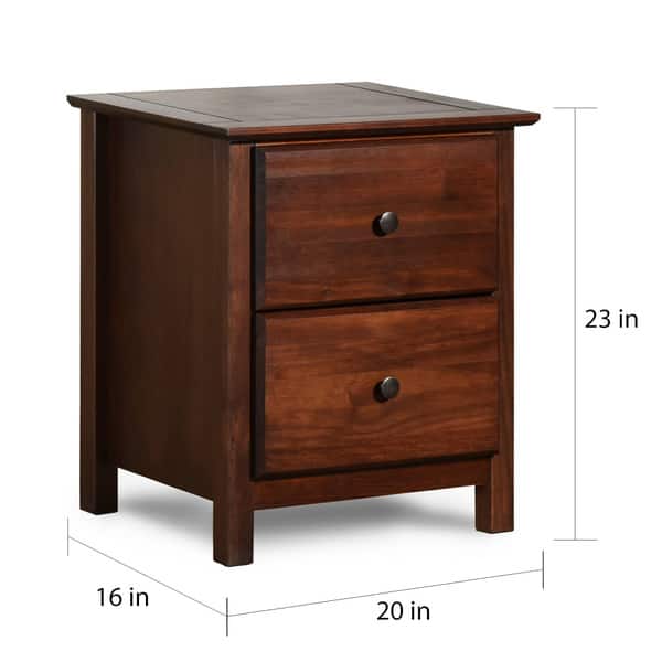 Grain Wood Furniture Shaker 2 Drawer Cherry Solid Wood Nightstand Overstock 10035941