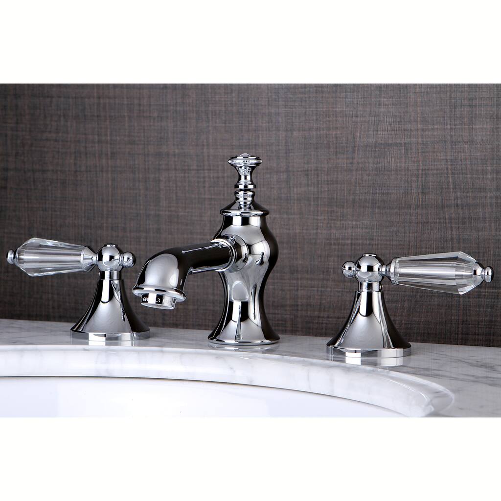 Crystal Chrome Widespread Bathroom Faucet