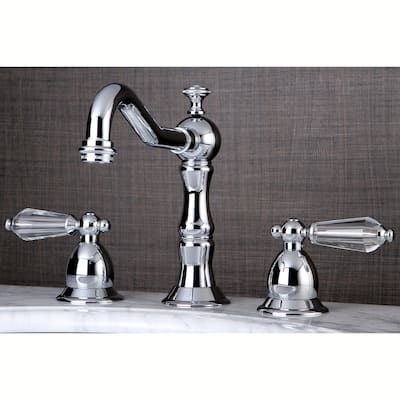 Kingston Brass Victorian Crystal Chrome Widespread Bathroom Faucet