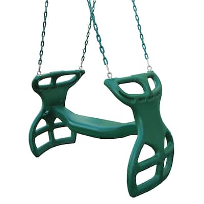 Swing-N-Slide Dual Ride Glider with Chains - Green - 38" L x 16" W x 24" H - 38" L x 16" W x 24" H