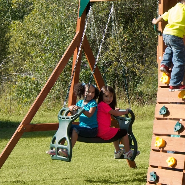 swing set with glider and slide