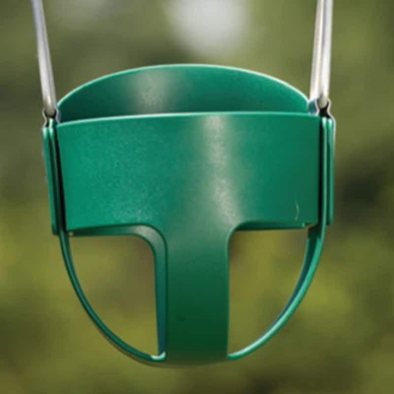 Swing-N-Slide Toddler Bucket Swing - Green with Green Chains - 11" W x 10" D x 50" H - 11" W x 10" D x 50" H