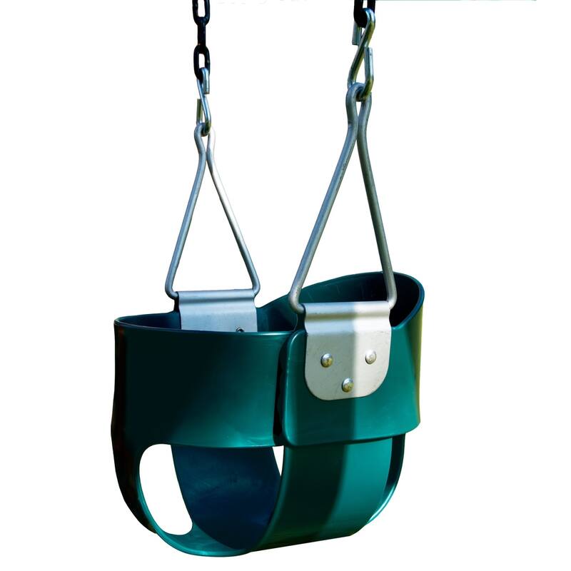 Swing-N-Slide Toddler Bucket Swing - Green with Green Chains - 11" W x 10" D x 50" H - 11" W x 10" D x 50" H